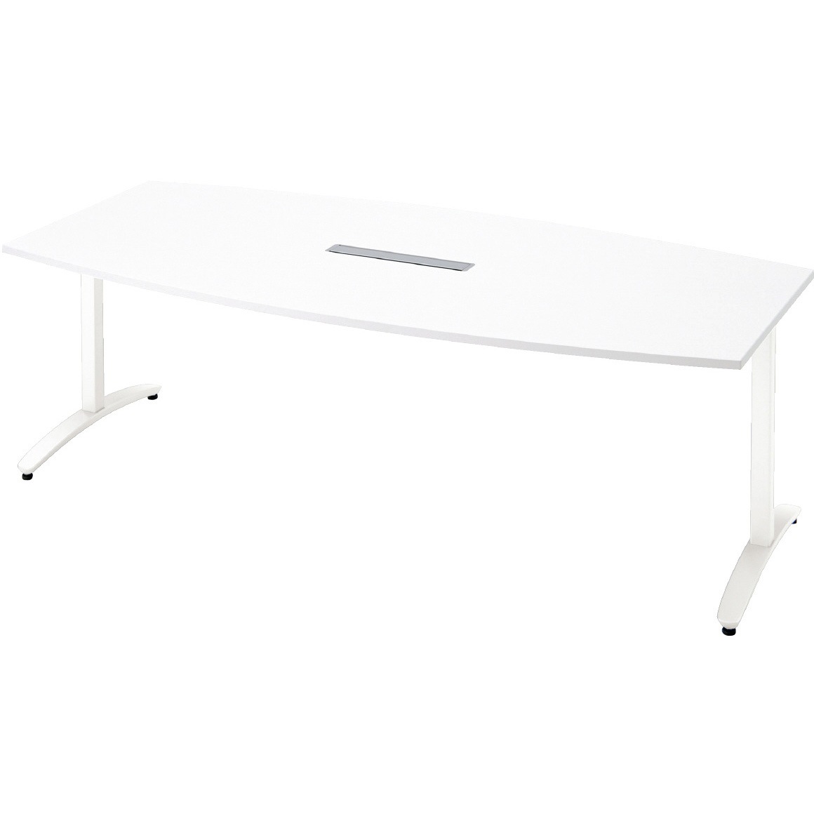 NN-2110TABH W4/W4 会議テーブル ロンナ T字脚アジャスタータイプ 配線口あり ボート形(組立サービス付き) プラス[家具] 組立・設置・取付 奥行1000mm