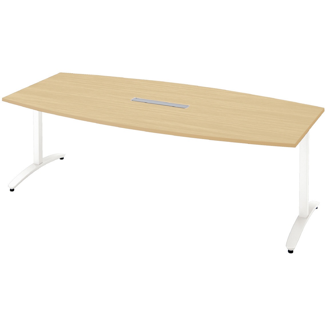 NN-2110TABH LW/W4 会議テーブル ロンナ T字脚アジャスタータイプ 配線口あり ボート形(組立サービス付き) プラス[家具] 組立・設置・取付 奥行1000mm