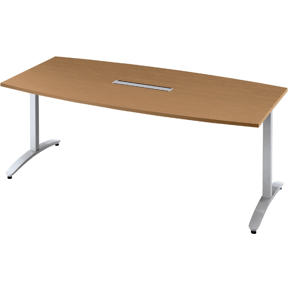 NN-1809TABH T2/M4 会議テーブル ロンナ T字脚アジャスタータイプ 配線口あり ボート形(組立サービス付き) プラス[家具] 組立・設置・取付 奥行900mm