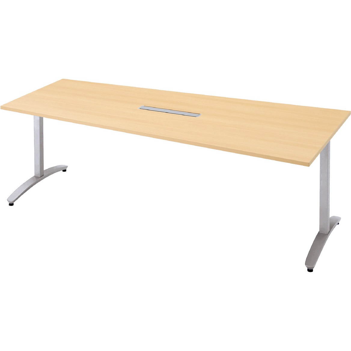 NN-2110TADH WM/M4 会議テーブル ロンナ T字脚アジャスタータイプ 配線口あり 長台形(組立サービス付き) プラス[家具] 組立・設置・取付 奥行1000mm