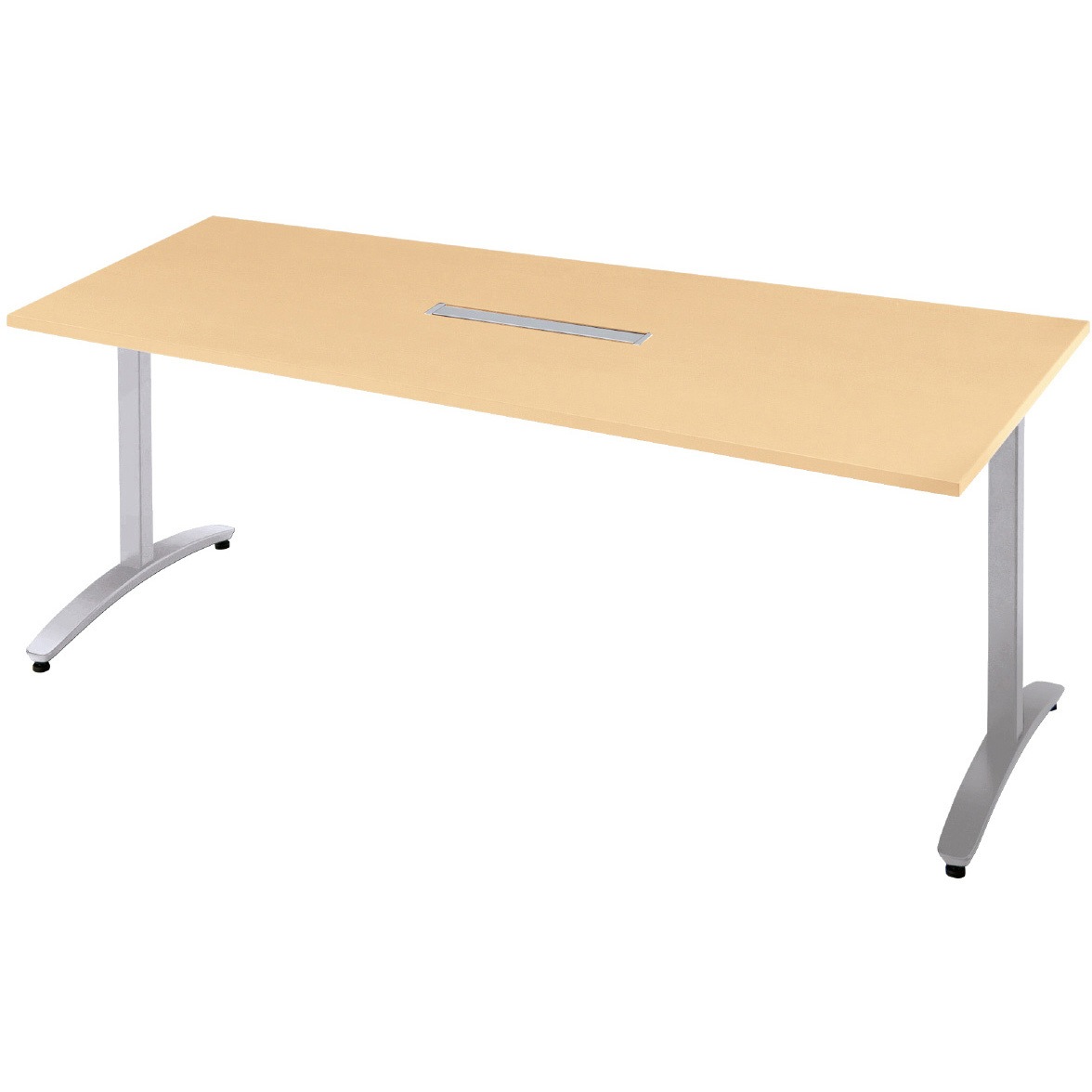 NN-1809TADH WM/M4 会議テーブル ロンナ T字脚アジャスタータイプ 配線口あり 長台形(組立サービス付き) プラス[家具] 組立・設置・取付 奥行900mm