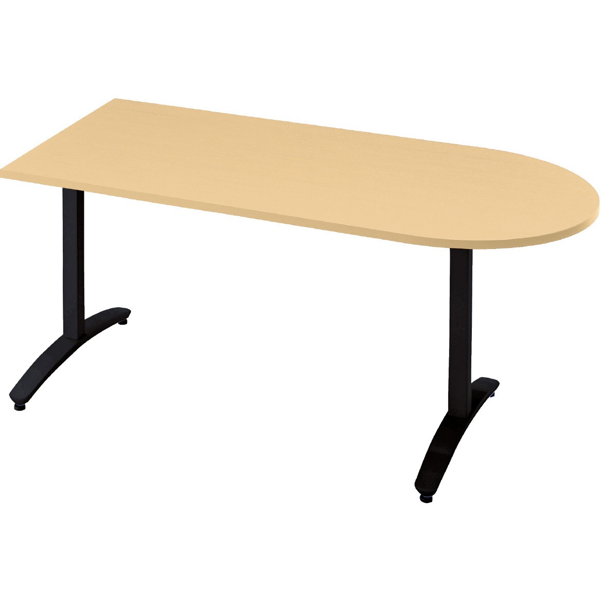 NN-1507TAU WM/BK 会議テーブル ロンナ T字脚アジャスタータイプ 配線口なし U字形(組立サービス付き) プラス[家具] 組立・設置・取付 奥行750mm