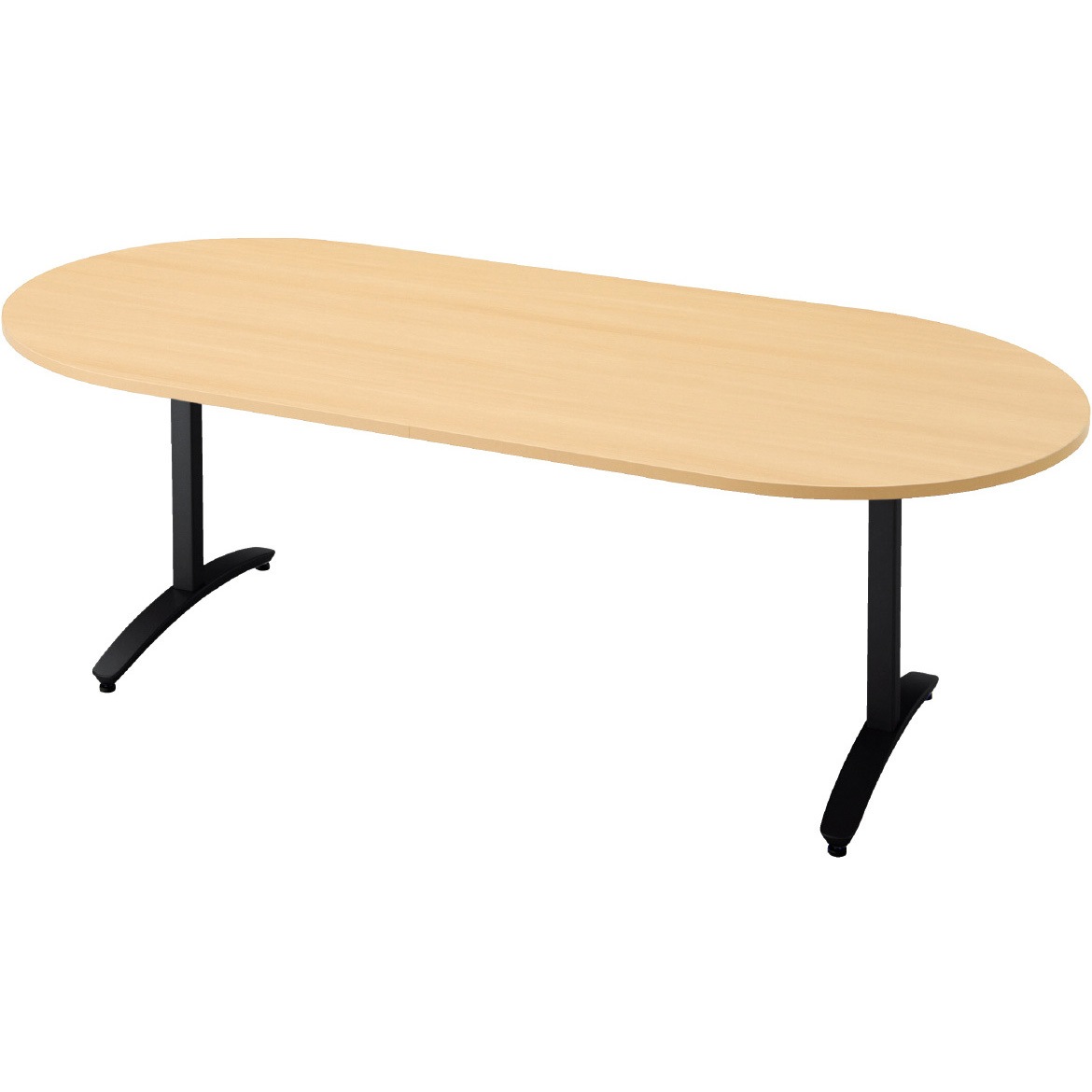 NN-2110TAO WM/BK 会議テーブル ロンナ T字脚アジャスタータイプ 配線口なし 長円形(組立サービス付き) プラス[家具] 組立・設置・取付 奥行1000mm