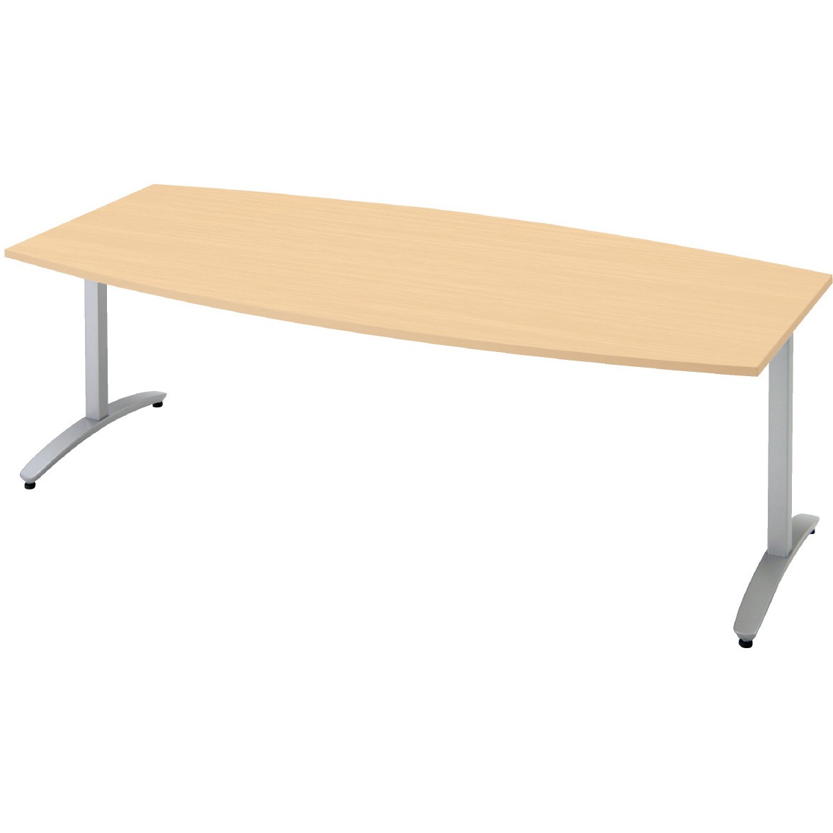 NN-2110TAB WM/M4 会議テーブル ロンナ T字脚アジャスタータイプ 配線口なし ボート形(組立サービス付き) プラス[家具] 組立・設置・取付 奥行1000mm