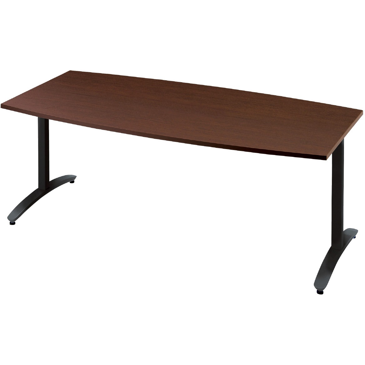 NN-1809TAB LM/BK 会議テーブル ロンナ T字脚アジャスタータイプ 配線口なし ボート形(組立サービス付き) プラス[家具] 組立・設置・取付 奥行900mm