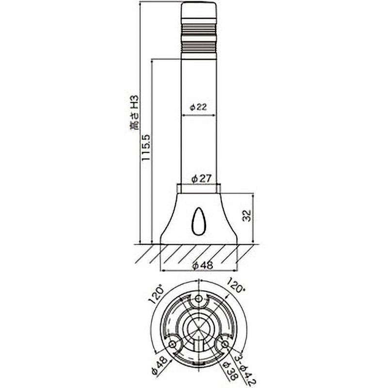 VL02P-D24NG LED回転灯Φ22/ニコプチ 日恵製作所 緑色 DC12～24V   VL02P-D24NG