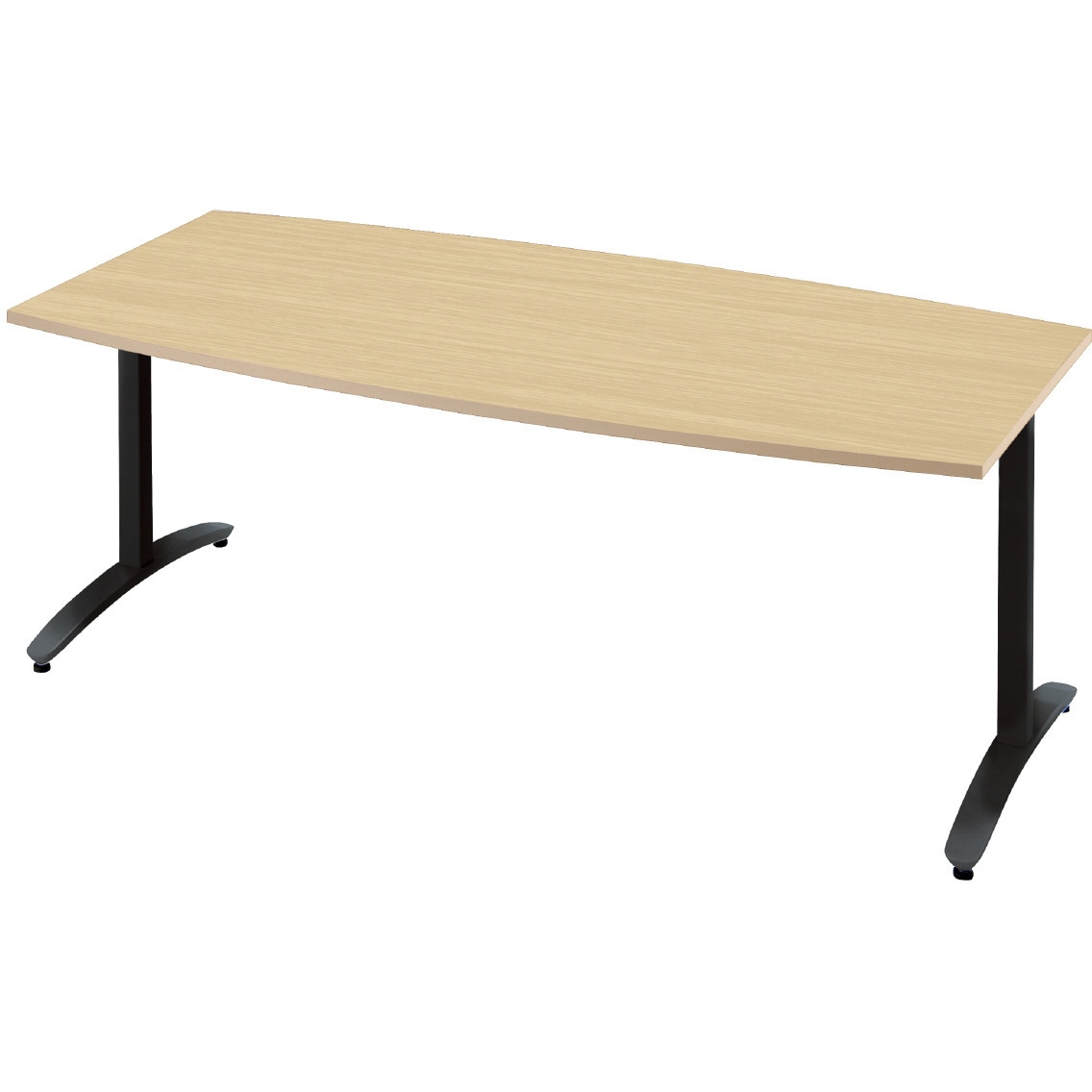 NN-1809TAB LW/BK 会議テーブル ロンナ T字脚アジャスタータイプ 配線口なし ボート形(組立サービス付き) プラス[家具] 組立・設置・取付 奥行900mm