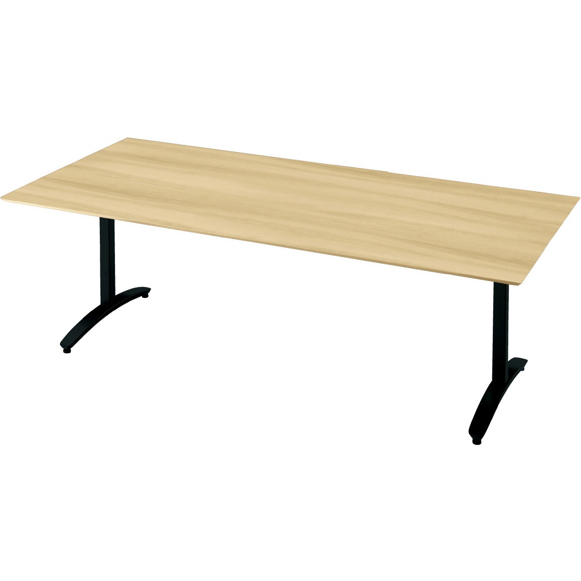 NN-2110S LW/BK 会議テーブル ロンナ T字脚アジャスター 天板シャープエッジタイプ (組立サービスなし) プラス[家具] 長方形(配線口なし) 奥行1000mm