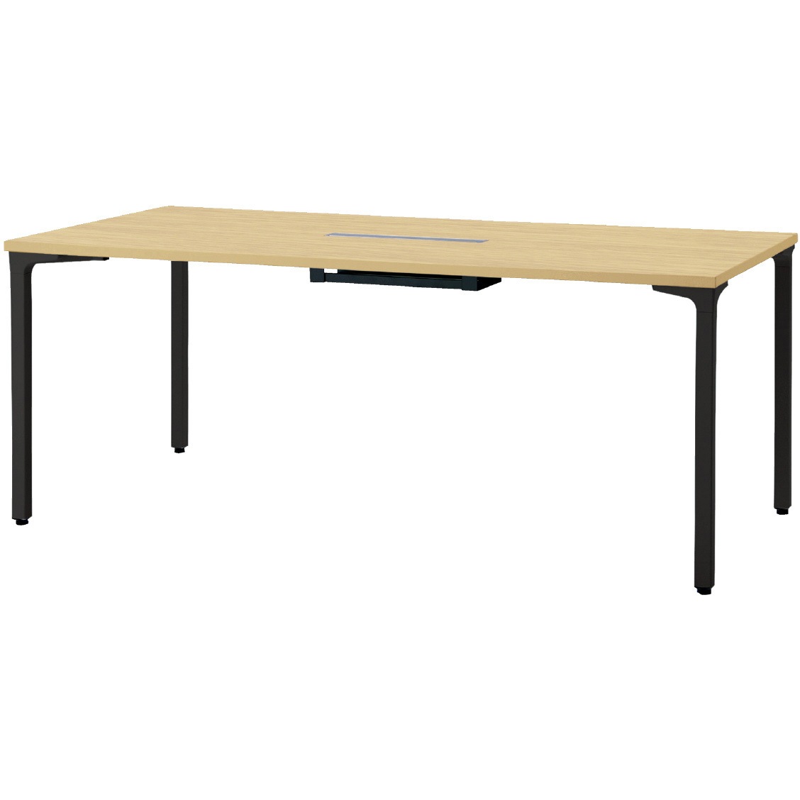 NN-1809PARH LW/BK 会議テーブル ロンナ 4本脚アジャスタータイプ 配線口あり 長方形(組立サービス付き) プラス[家具] 組立・設置・取付 奥行900mm