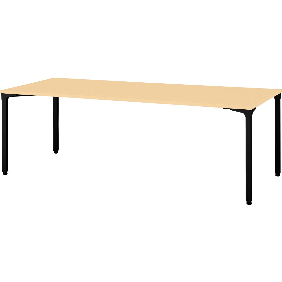 NN-2110PAR WM/BK 会議テーブル ロンナ 4本脚アジャスタータイプ 配線口なし 長方形(組立サービス付き) プラス[家具] 組立・設置・取付 奥行1000mm