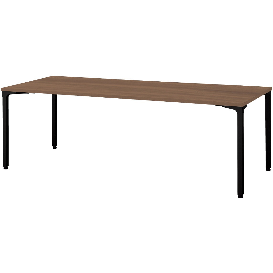 NN-2110PAR PW/BK 会議テーブル ロンナ 4本脚アジャスタータイプ 配線口なし 長方形(組立サービス付き) プラス[家具] 組立・設置・取付 奥行1000mm