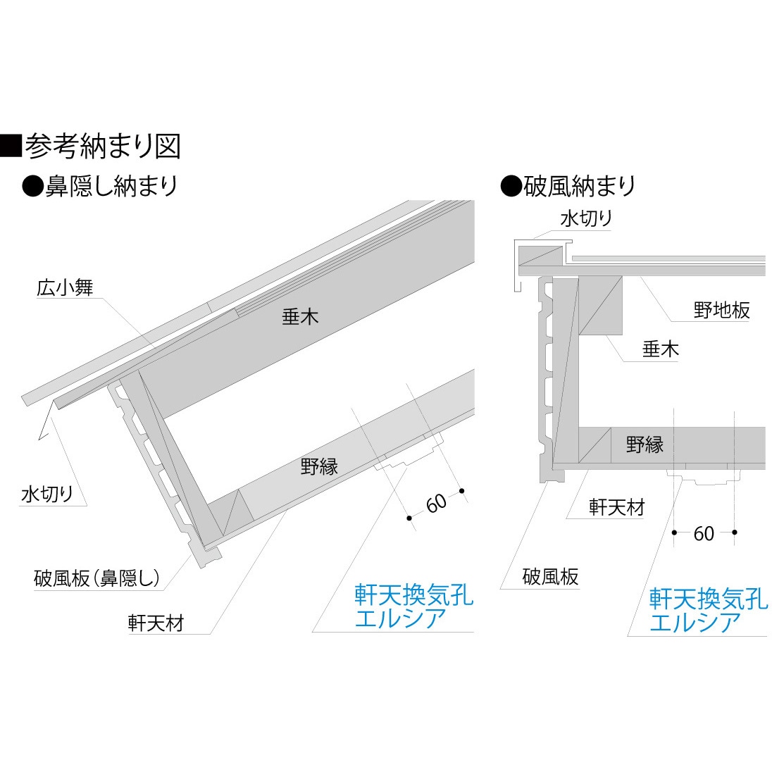 NESW 軒天換気エルシアNE(網なし) 1箱(20個) フクビ化学 【通販 