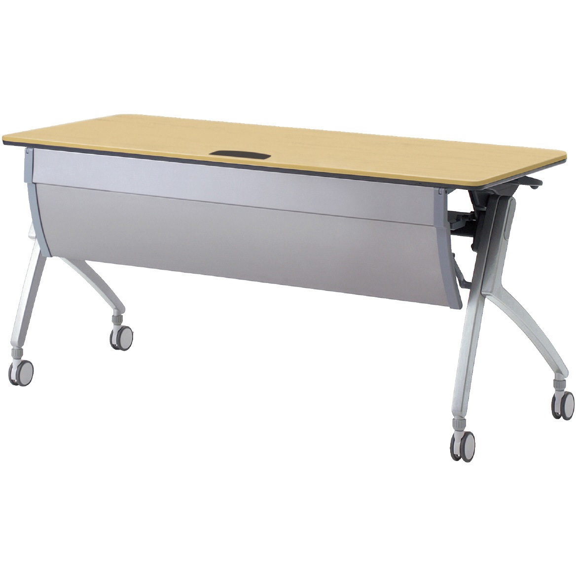 XT-520MW LW 会議テーブル ルアルコ 幕板付・配線口付・棚板付(組立サービスなし) プラス[家具] 奥行600mm  XT-520MW LW