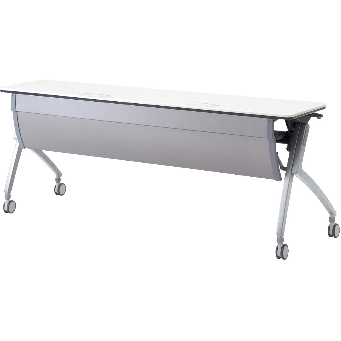 XT-615MW WS 会議テーブル ルアルコ 幕板付・配線口付・棚板付(組立サービスなし) プラス[家具] 奥行450mm  XT-615MW WS