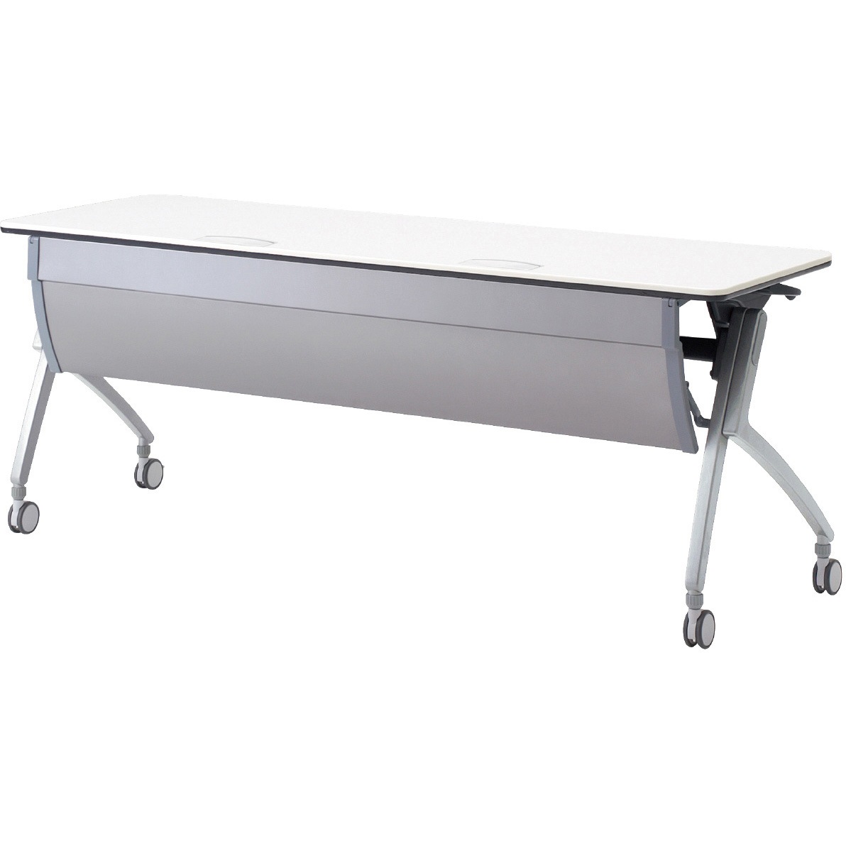 XT-620MWTN WS 会議テーブル ルアルコ 幕板付・配線口付・棚板なし(組立サービスなし) プラス[家具] 奥行600mm  XT-620MWTN WS