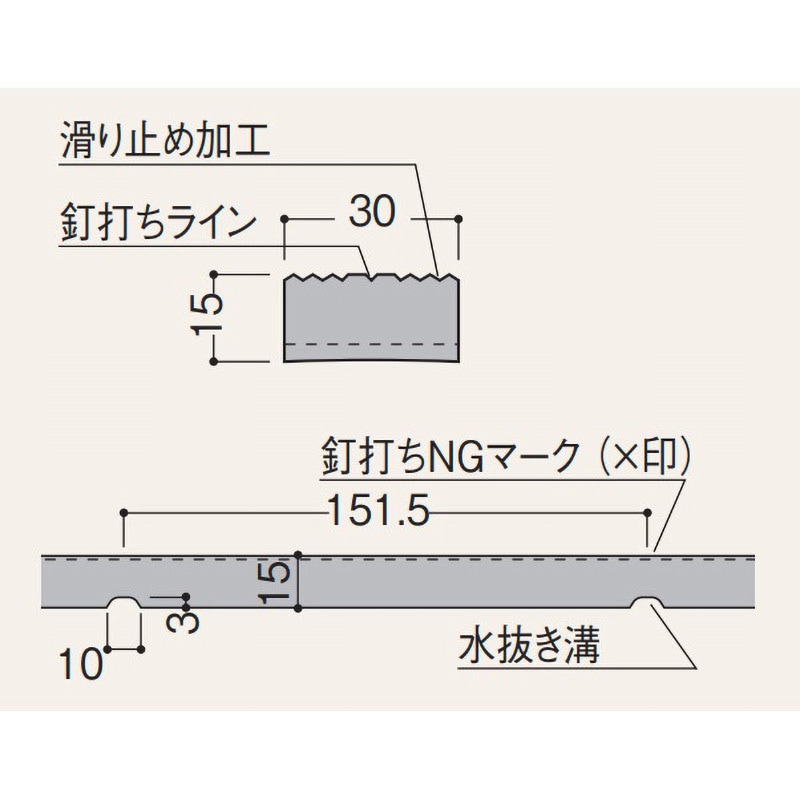ELK3 エコランバー瓦桟 K1530 フクビ化学 厚さ15mm幅30mm長さ3000mm 1