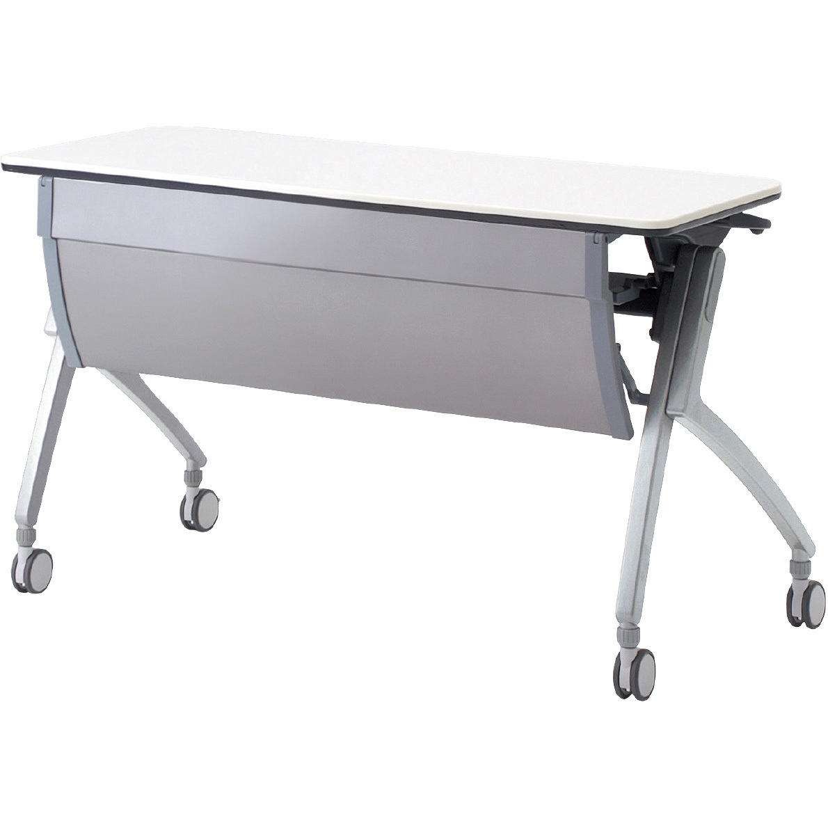 XT-415M WS 会議テーブル ルアルコ 幕板付・配線口なし・棚板付(組立サービスなし) プラス[家具] 奥行450mm  XT-415M WS