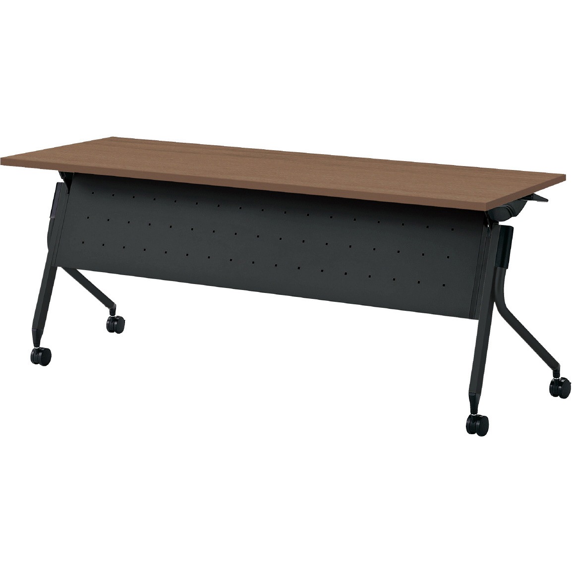 LD3-620M PW/SBK 会議テーブル リネロ3 幕板付・棚板付(組立サービスなし) プラス[家具] 奥行600mm
