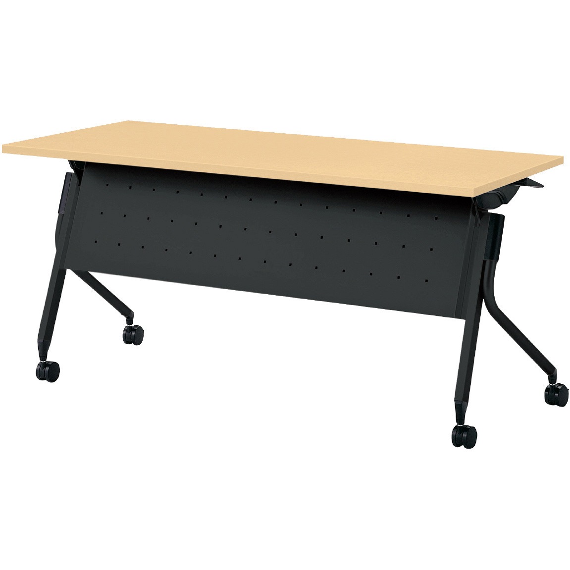 LD3-515M WM/SBK 会議テーブル リネロ3 幕板付・棚板付(組立サービスなし) プラス[家具] 奥行450mm