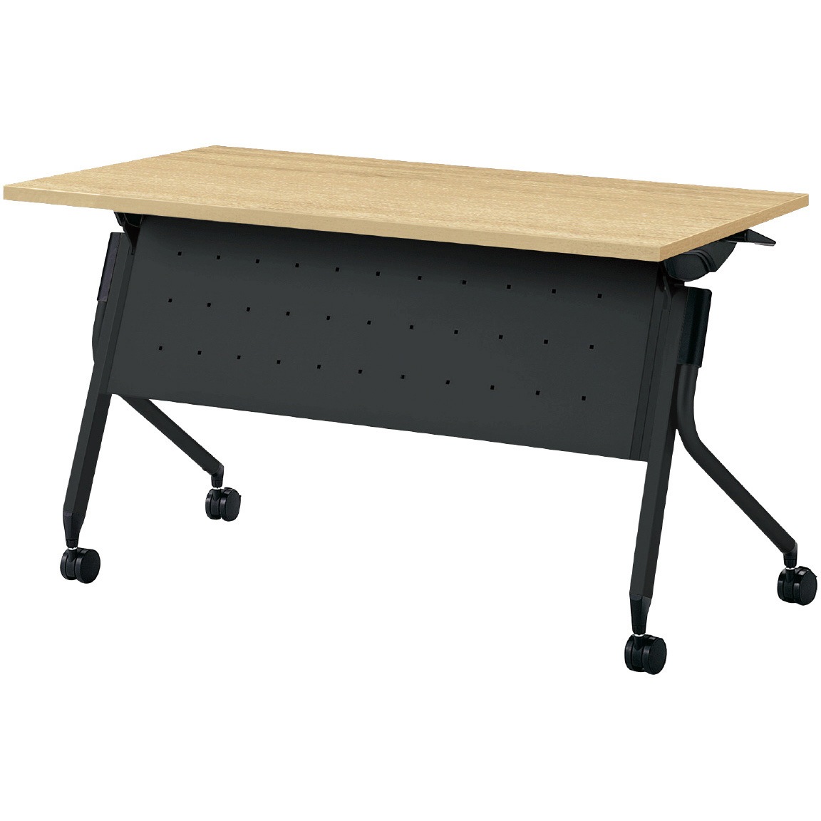 LD3-420M LW/SBK 会議テーブル リネロ3 幕板付・棚板付(組立サービスなし) プラス[家具] 奥行600mm