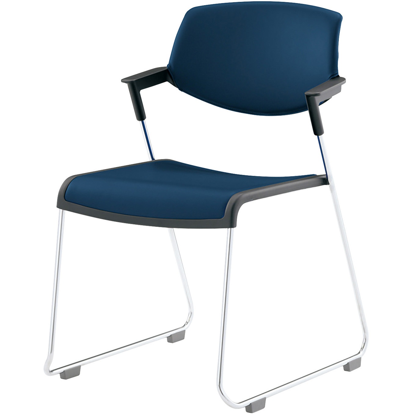 CK-M621E6VZ68 会議イス サティオ 背カバー ブラックシェル メッキ脚(配送・組立サービス付き) コクヨ 組立・設置・取付