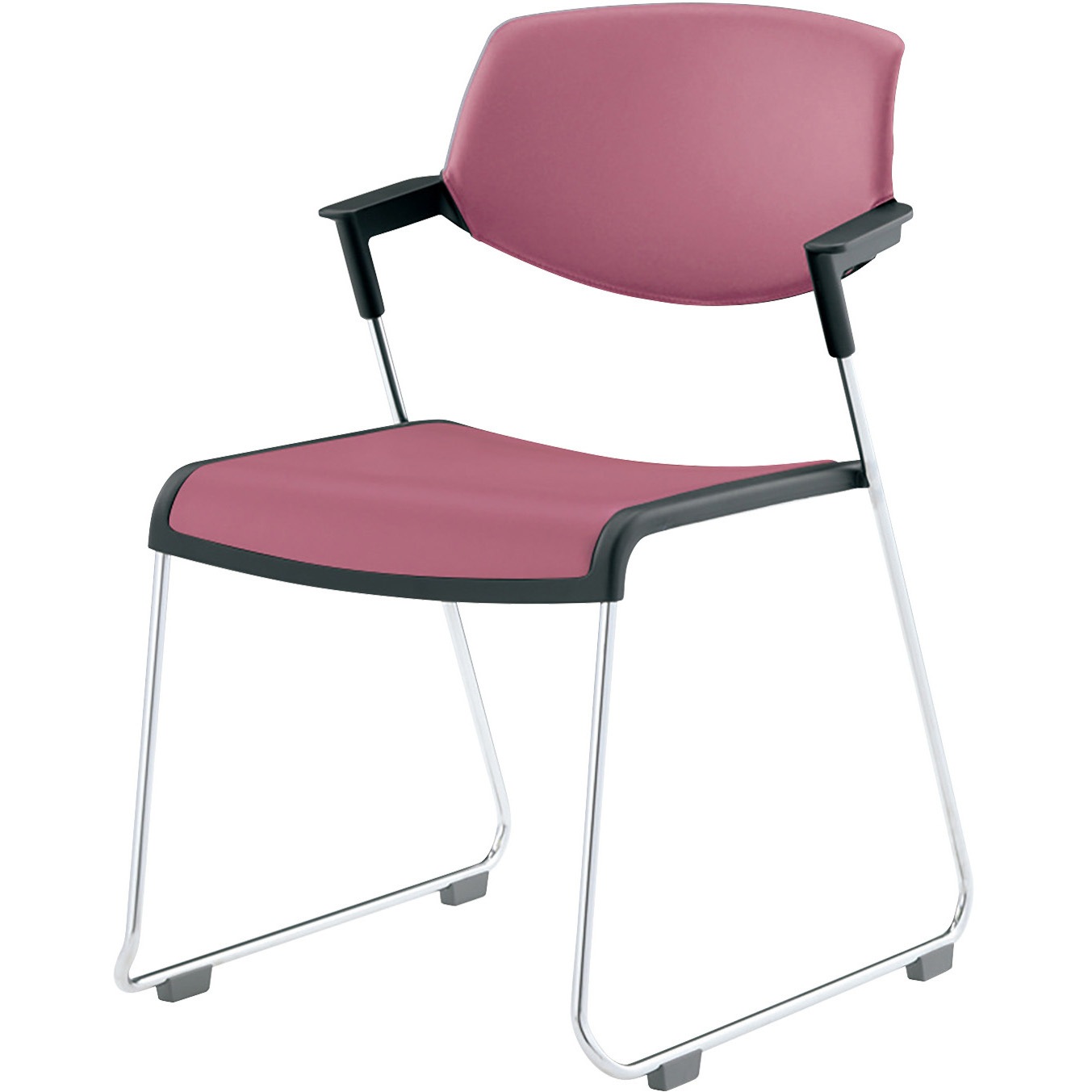 CK-M621E6VZ94 会議イス サティオ 背カバー ブラックシェル メッキ脚(配送・組立サービス付き) コクヨ 組立・設置・取付