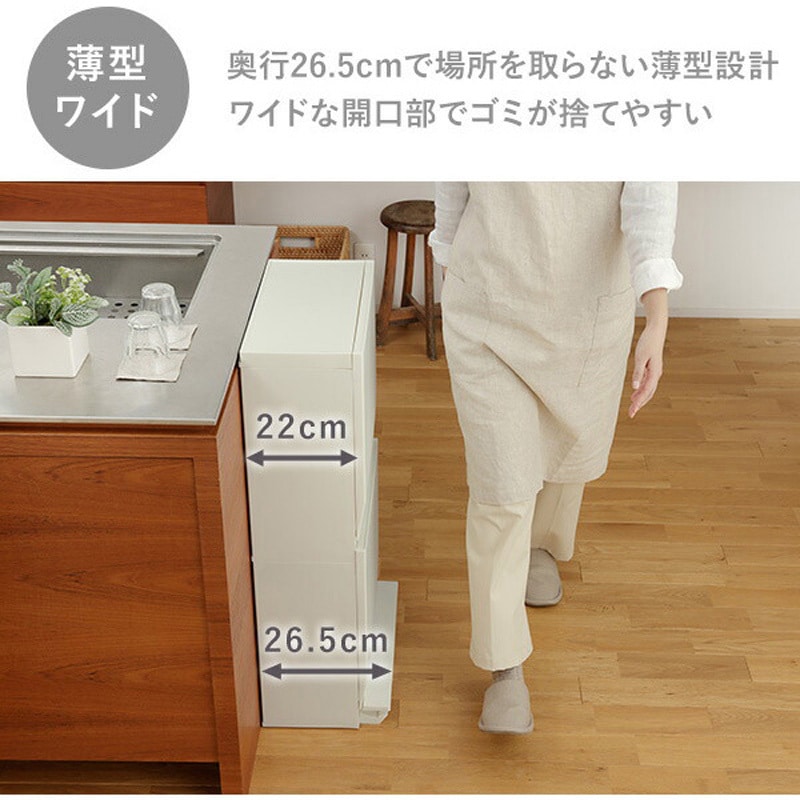 GSLW021 SOLOW ソロウ 分別ストッカー ゴミ箱 薄型 リス ブラック色 1
