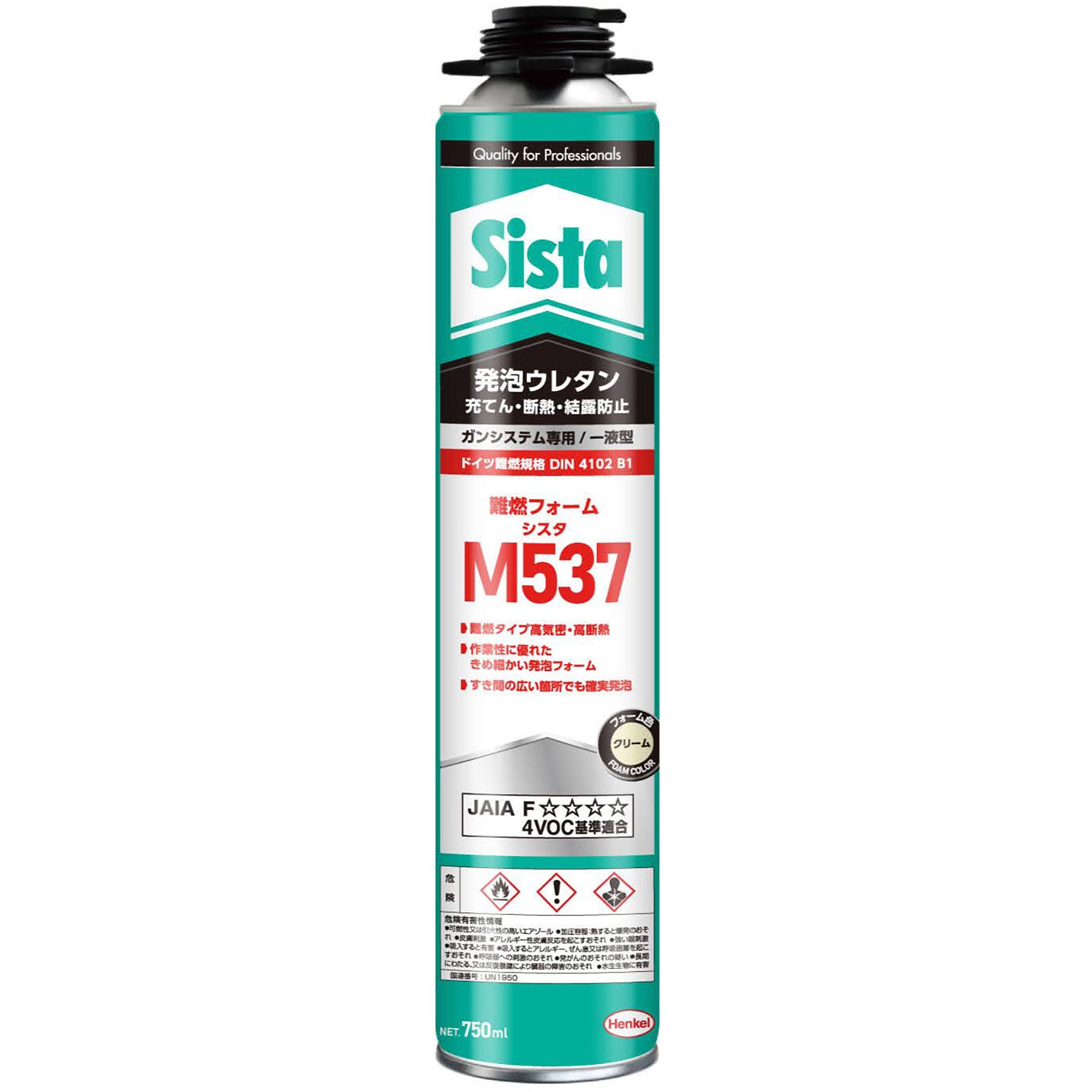 SUM-537 一液型発泡ウレタン シスタ 難燃フォーム M537 1箱(750mL×12本) ヘンケル 【通販モノタロウ】