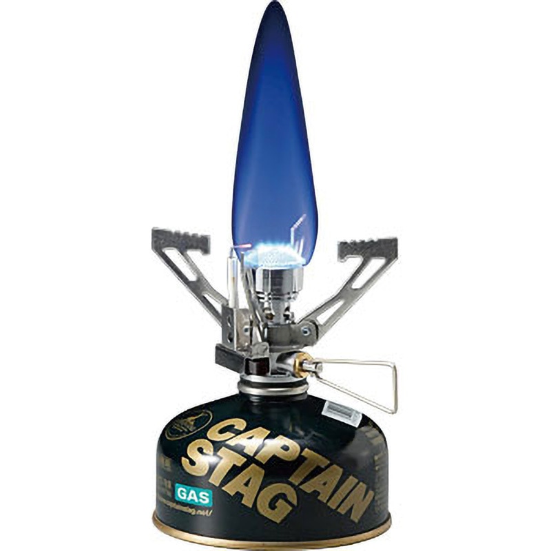 M-6352 マイクロ ガスバーナーコンロ CAPTAIN STAG 圧電点火方式 幅80mm奥行115mm高さ75mm  M-6352