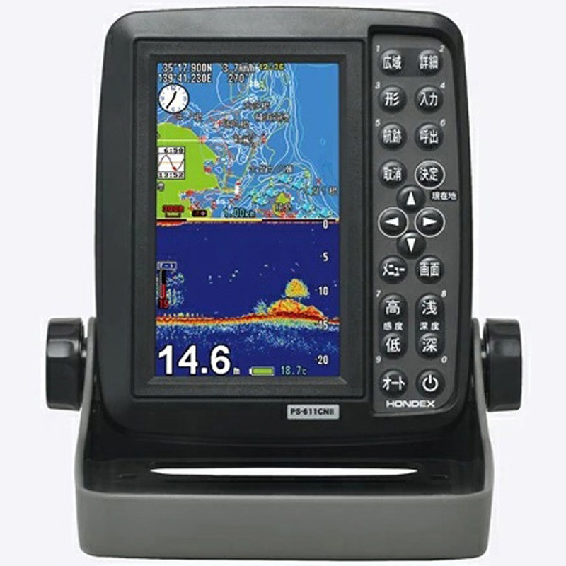 PS-611CN2 魚群探知機 ポータブルGPS内蔵プロッター魚探 本多電子(HONDEX) 出力100W