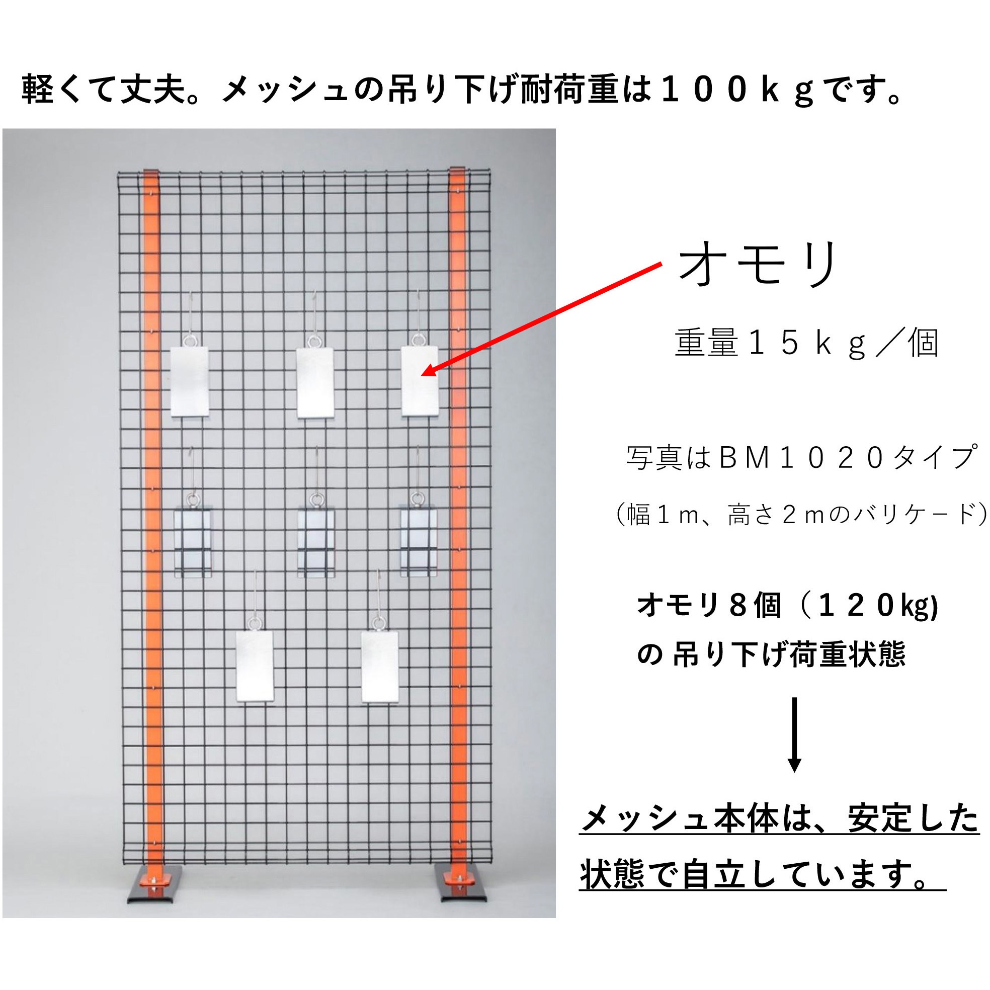 BM-1010 ヘリオス バリケードセット メッシュタイプ 高岡ケージ工業