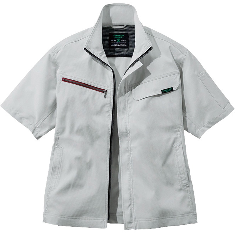 77610 【Z-DRAGON】 77610 エコ製品制電ストレッチ半袖ジャンパー 自重堂 シルバー色 5L