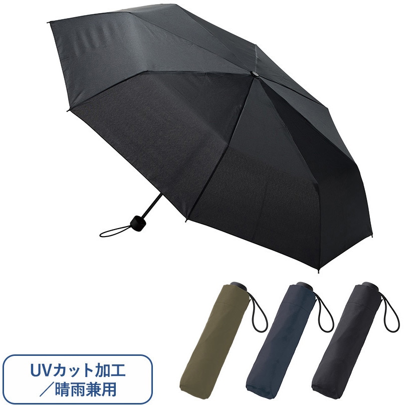 TS-1787-006 大判耐風UV折りたたみ傘(セミオートタイプ) MARKLESS STYLE ネイビー色  1セット(5本) TS-1787-006