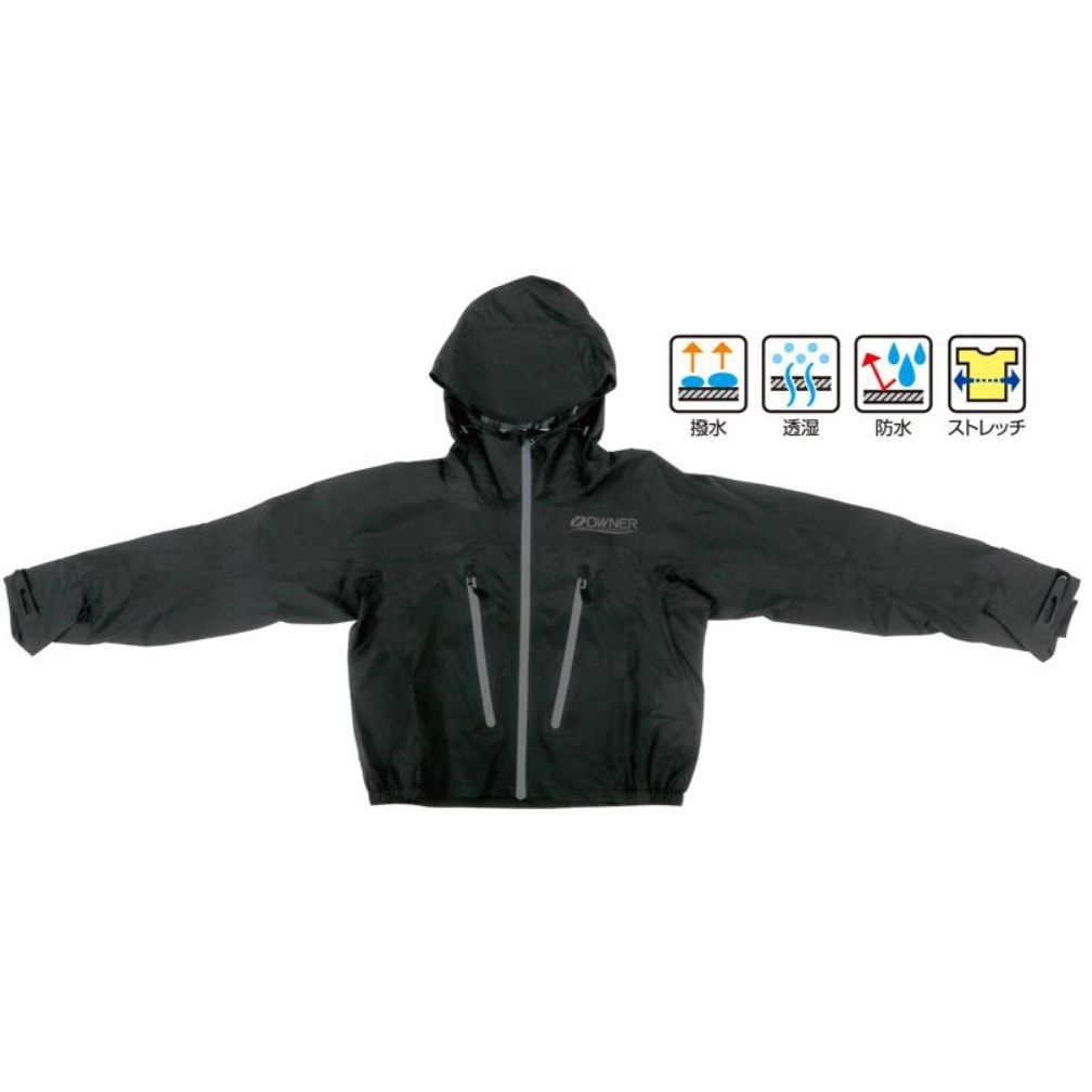 オーナー ストレッチショートレインジャケット 3L　【釣具　釣り具】 LLサイズ ストレッチショートレインジャケット OWNER(オーナーばり