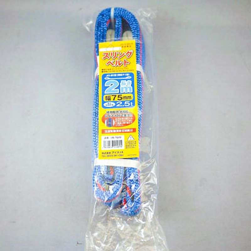 DS7520 スリングベルト アイネット JIS-IIIE型 荷重(t):2.5(最大) ベルト幅75mm全長2m  DS7520