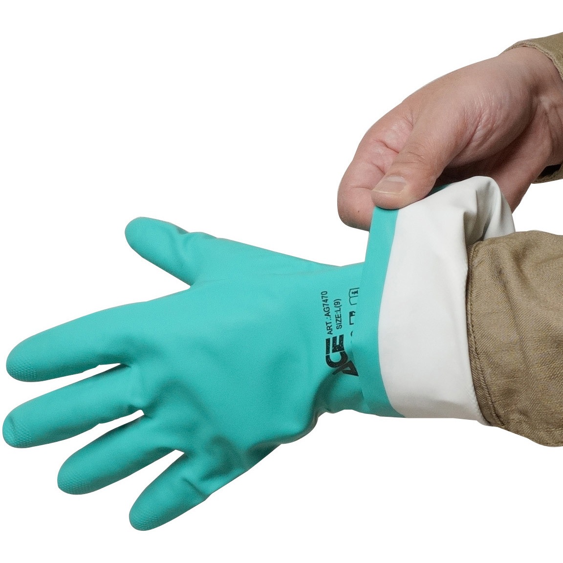 AG7470 ニトリル耐化学薬品手袋 ソルベントガード ACE GLOVE(エース