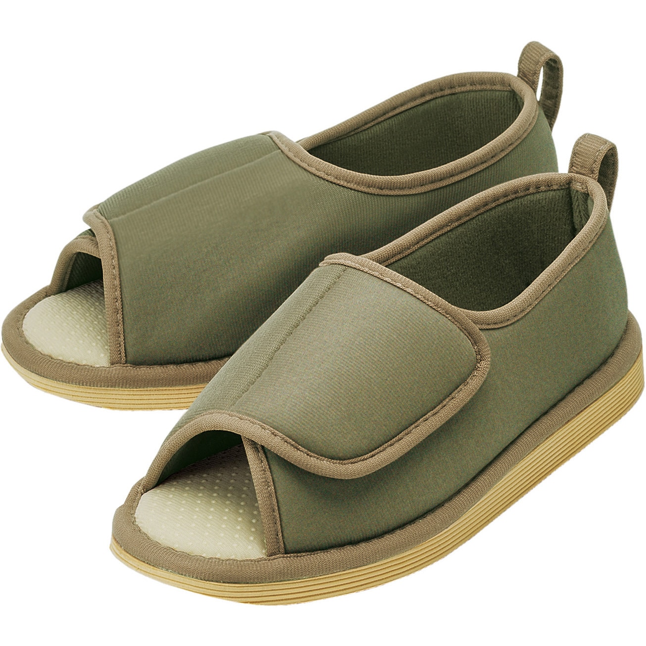 いのんのさま専用 靴なし 091244 転倒予防シューズ つま先なし 竹虎 うぐいす色 サイズ24～25cm