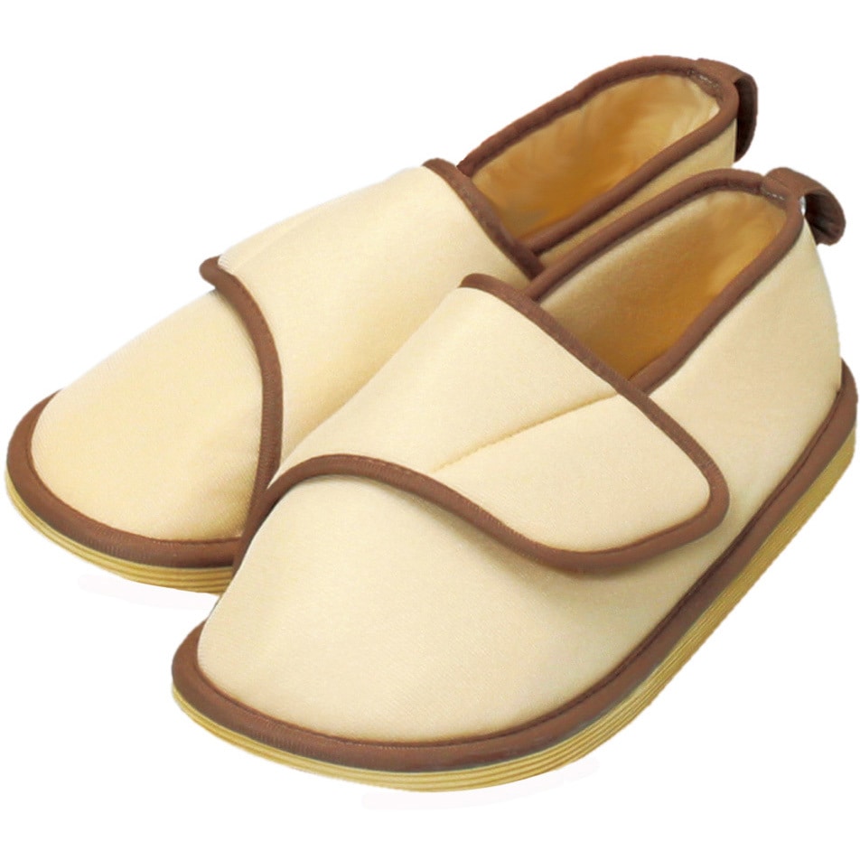 91186 転倒予防シューズ つま先つき 竹虎 ベージュ色 足囲24.5～26.5cm