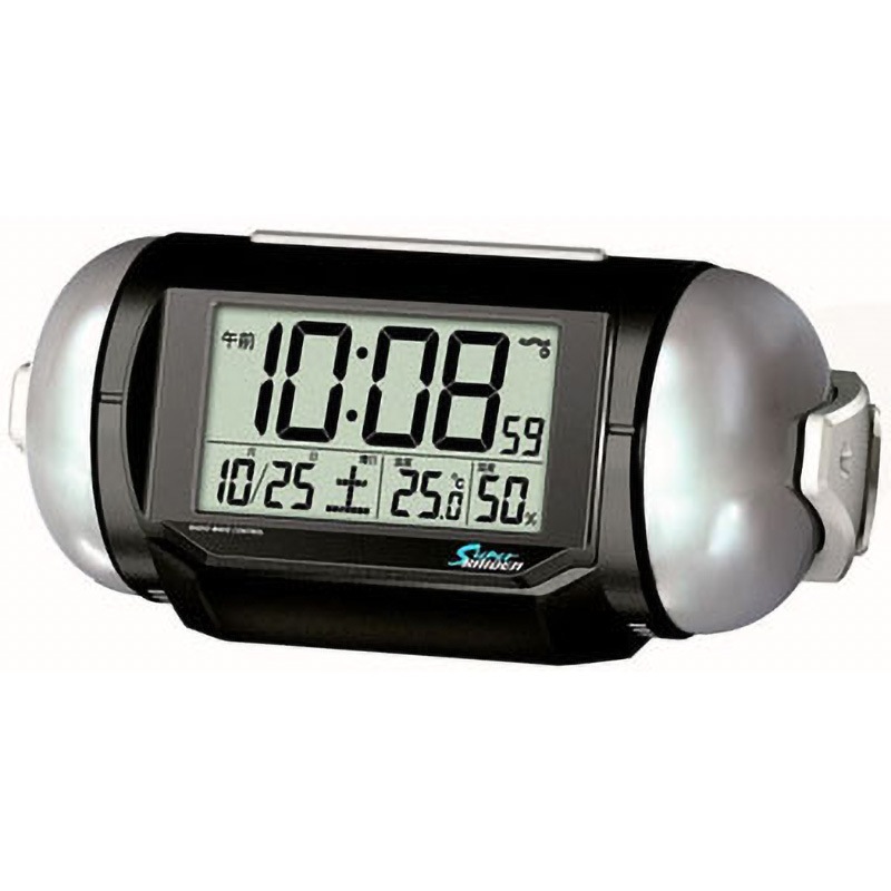 NR523K 電波デジタル時計 セイコー(SEIKO) アラーム 黒メタリック色