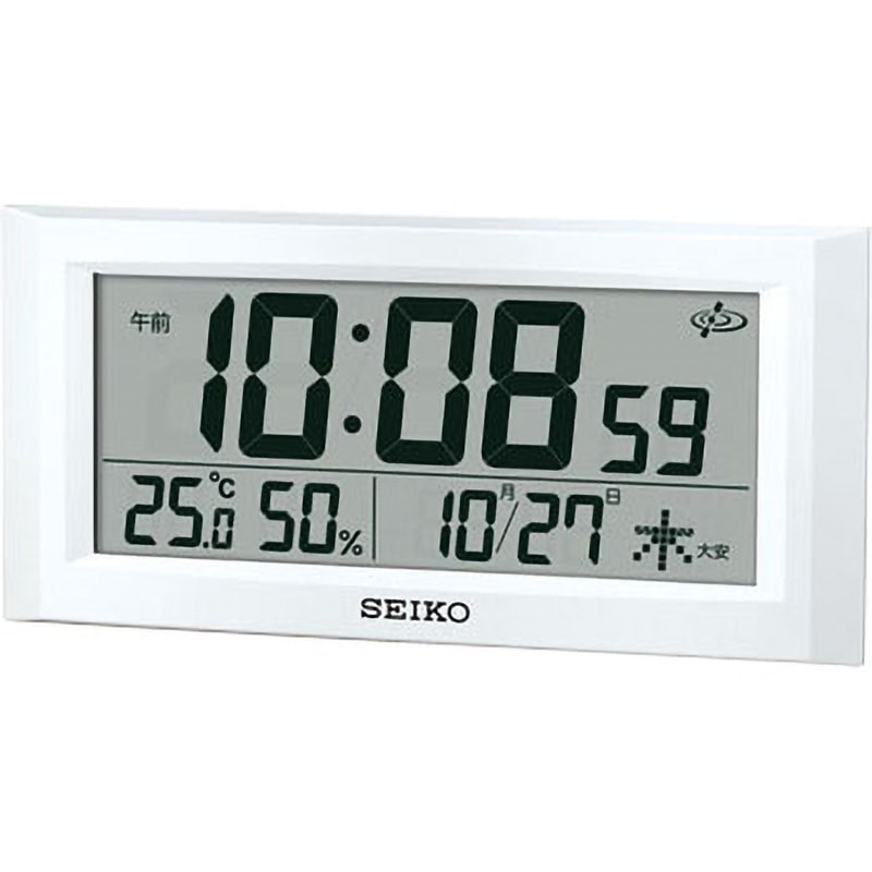 GP502W 衛星電波掛置兼用時計 セイコー(SEIKO) 付き 湿度計付 デジタル