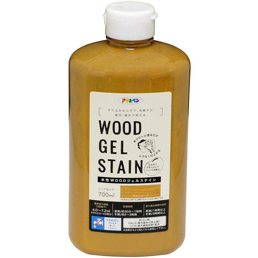 水性 WOODジェルステイン アサヒペン 屋内木部・屋外木部用 ライト