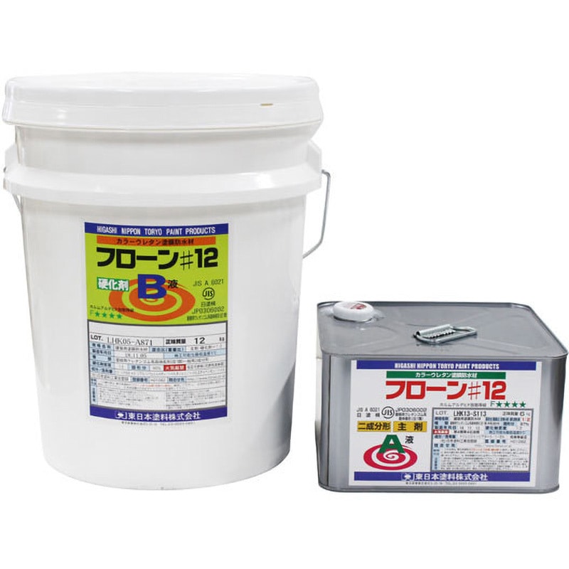 フローン12 立ち上がり用 東日本塗料 ベランダ用 グレー色 1セット フローン12 ウレタン防水剤（立ち上がり用）
