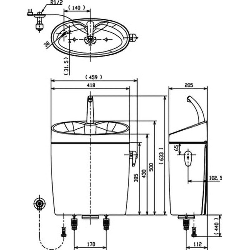 SH335BN#SC1 ピュアレストEX 手洗付密結タンク  寒冷地用 1個 TOTO 【通販モノタロウ】 66,980円