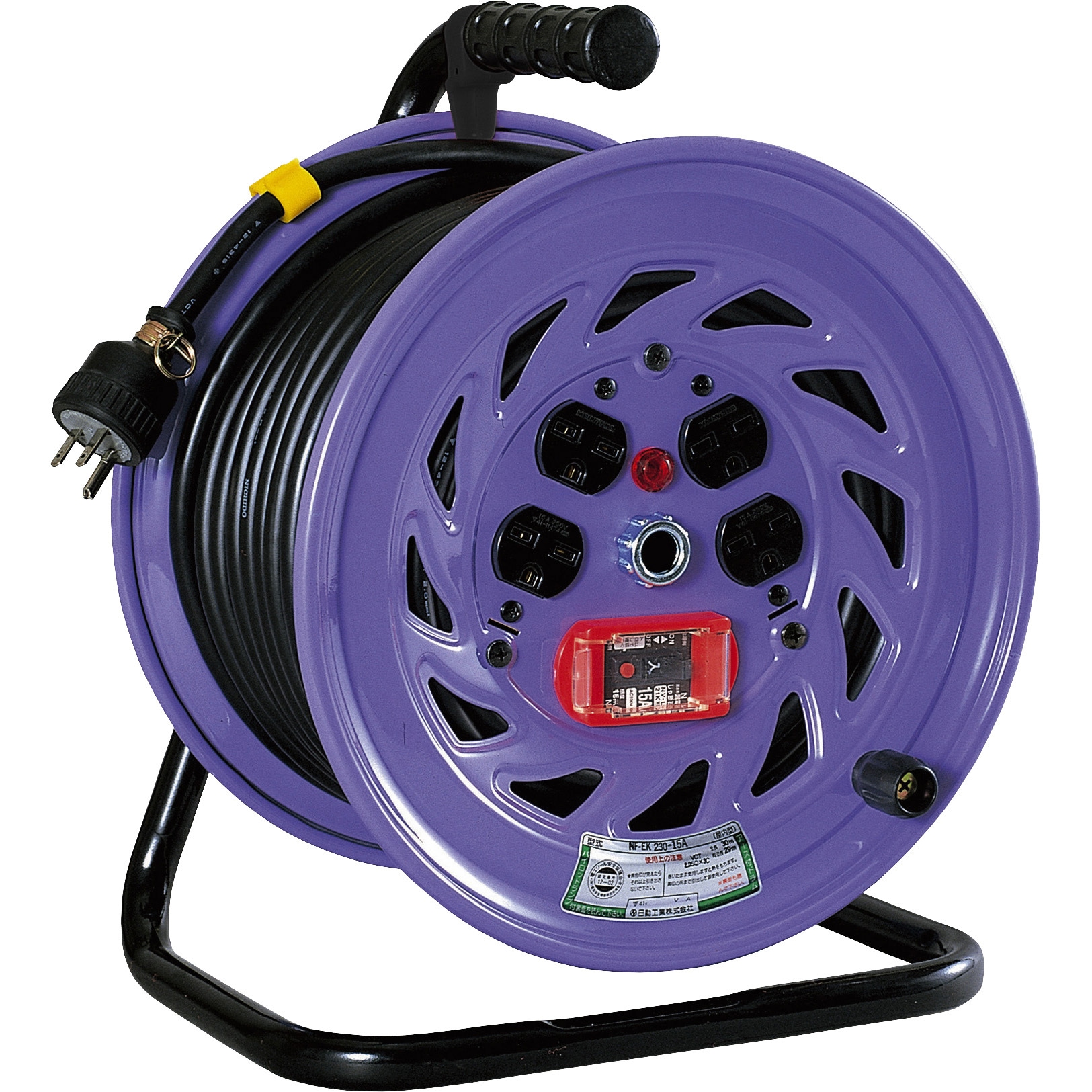 NF-EK230-15A 単相200V一般型ドラム 日動工業 4口 長さ30m  NF-EK230-15A