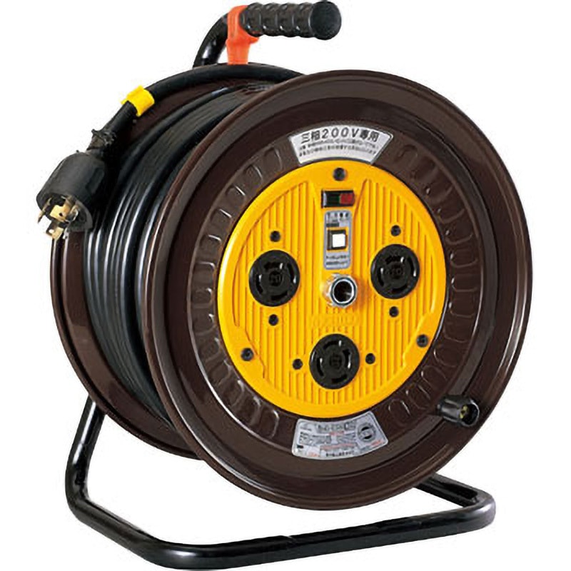 ND-E330L-20A 三相200Vロック(引掛)式ドラム 日動工業 3口 屋内用