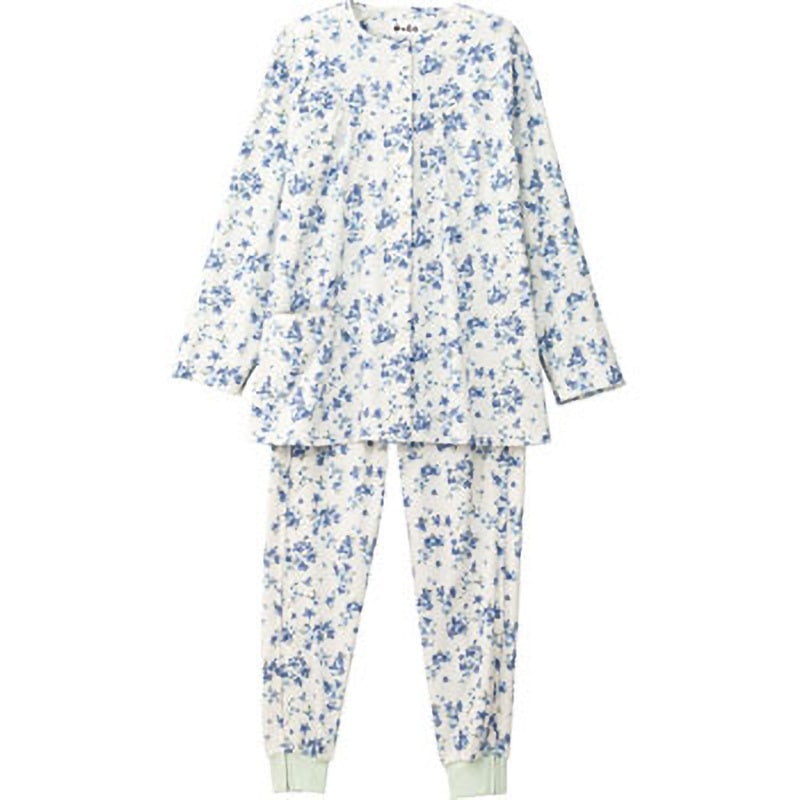 1803 フルオープンパジャマ(婦人) ケアファッション ブルー色 サイズS