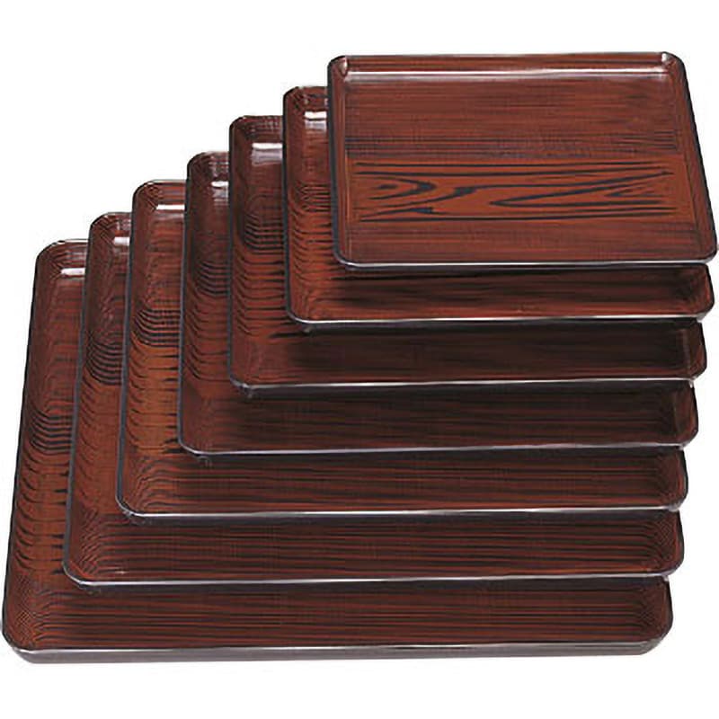 1-73-23 角盆 うるし木目 若泉漆器 寸法45.6×45.6×2.6cm 1-73-23