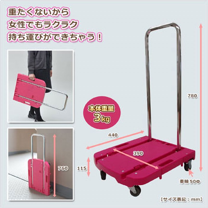 OTG-E50(RP) 折りたたみ台車 Carryおてがる YAMAZEN(山善