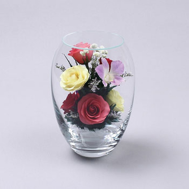 ボスポラスクリスタル　フラワーベース D-0016 クリスタルベースS ピンク ボトルフラワー ギフト用 1個