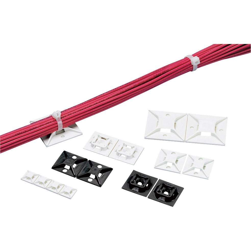 ABM3H-AT-L0 マウントベース 耐候性ナイロン66(粘着テープ付) PANDUIT 最大結束径使用結束バンドによるmm 1箱(10袋×50個) ABM3H-AT-L0